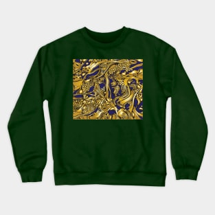 Gold and Blue tree pattern Crewneck Sweatshirt